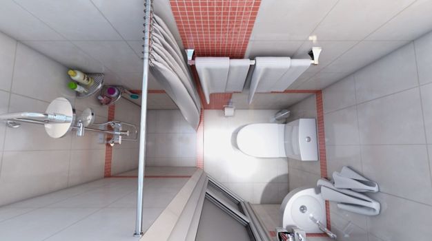 Ванная комната каюты Комфорт, вид сверху