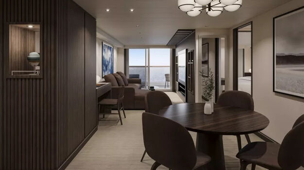 Гостиная в каюте Cove residence