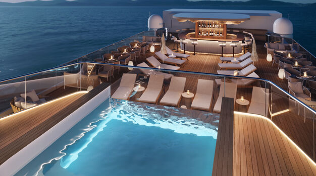 Бассейн и бар на открытой палубе