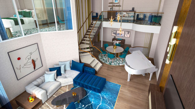Двухуровневая каюта Royal Loft Suite
