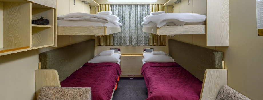 4-х местная 2-х ярусная каюта на теплоходе Русь