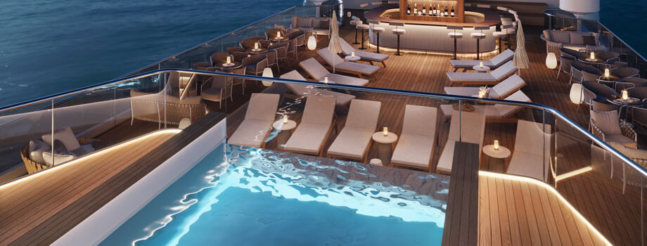 Бассейн и бар на открытой палубе