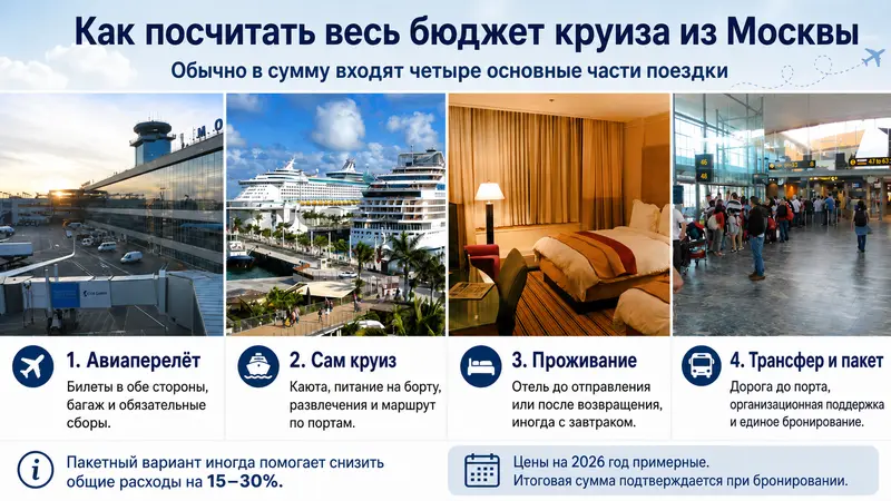 Расчет полного бюджета круиза из Москвы